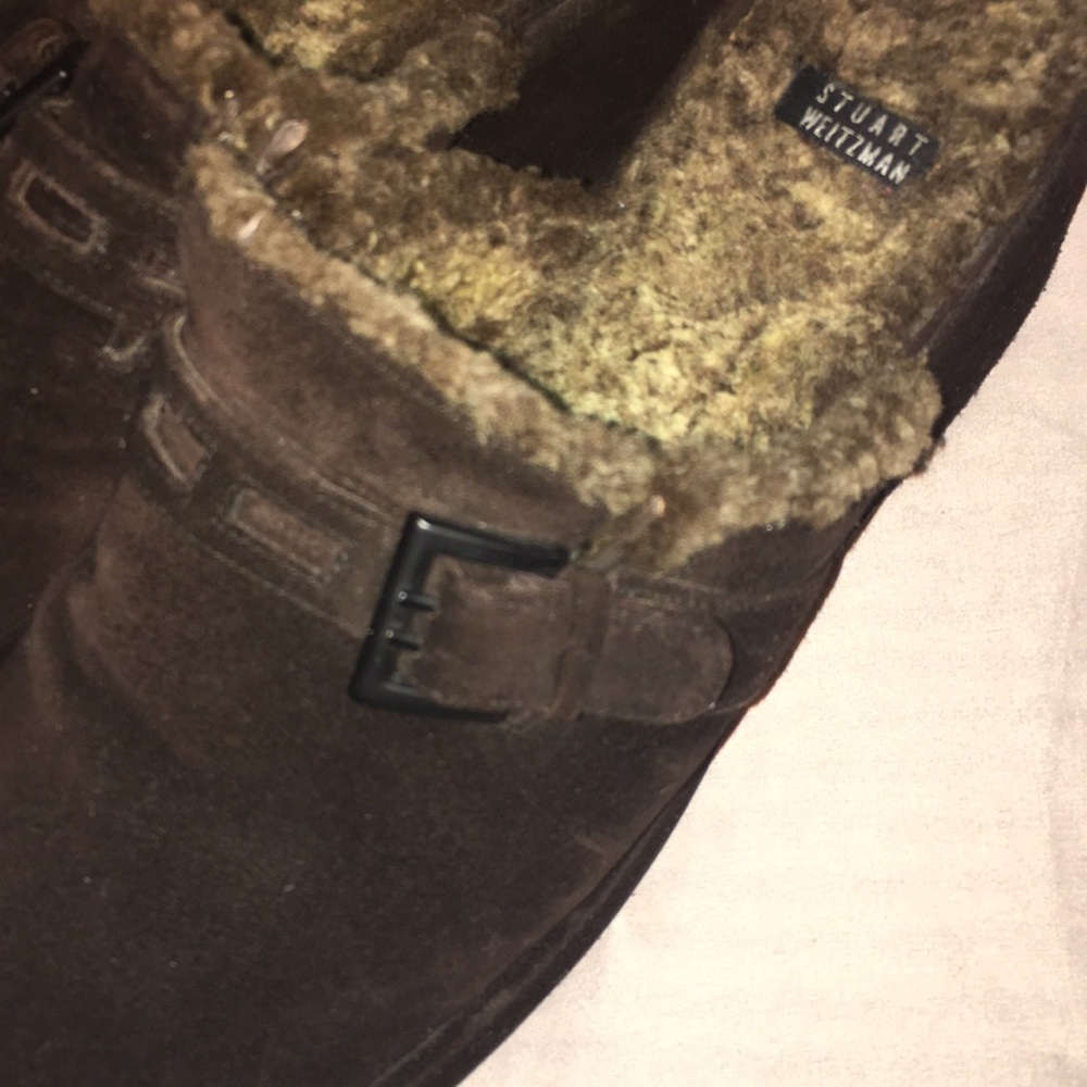 Brown Suede Stuart Weitzman Clogs Size 8 - image 2